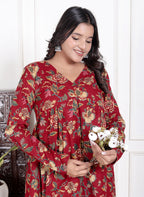 Red alia cut anarkali