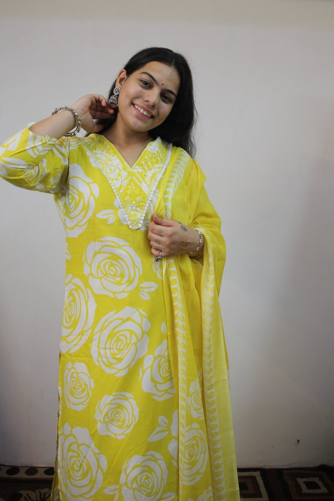 Lemon yellow 3 pice suit set