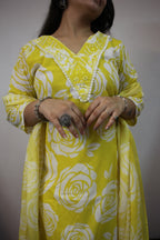 Lemon yellow 3 pice suit set
