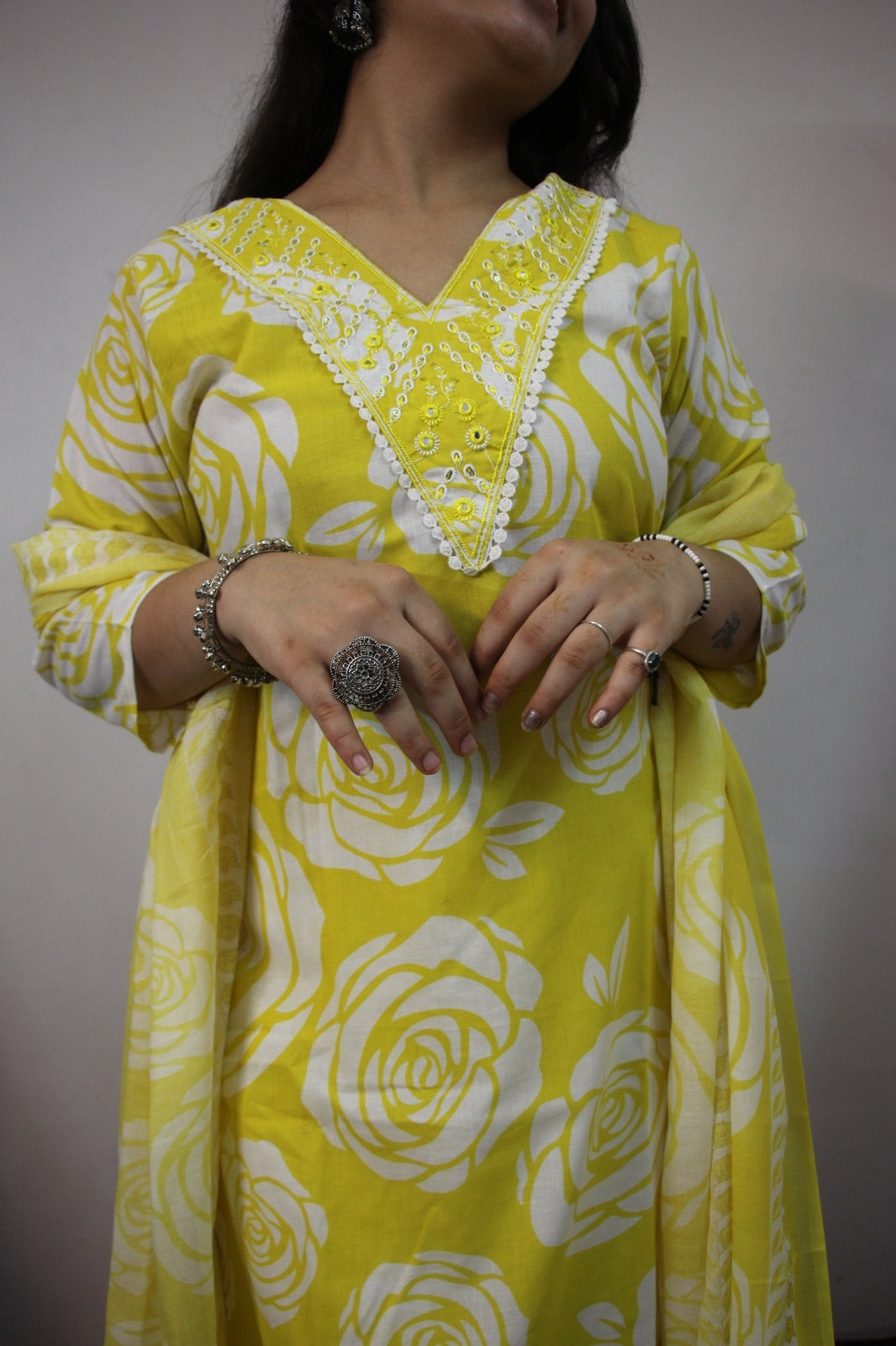Lemon yellow 3 pice suit set