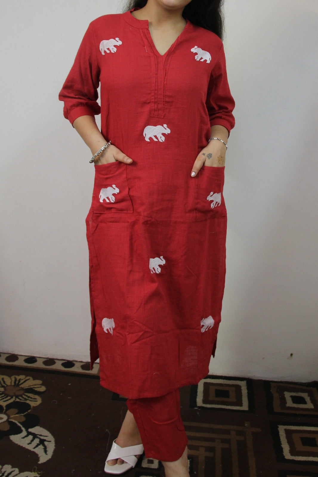 Bold & Beautiful Red Elephant A-Line Cord Set