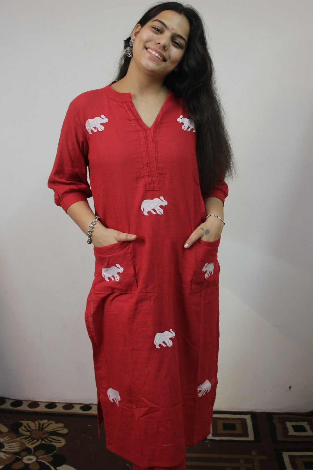 Bold & Beautiful Red Elephant A-Line Cord Set
