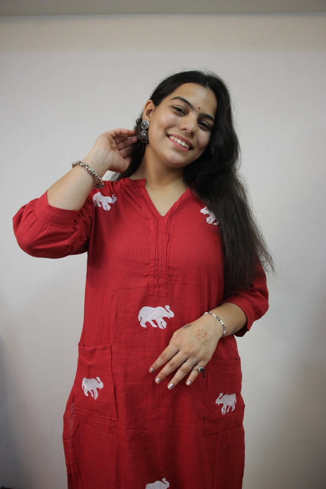 Bold & Beautiful Red Elephant A-Line Cord Set