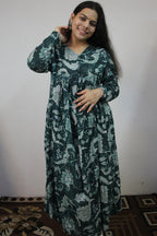 Elegant Bottle Green V-Neck Anarkali