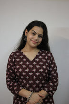Mahroon colour straight cut kurti