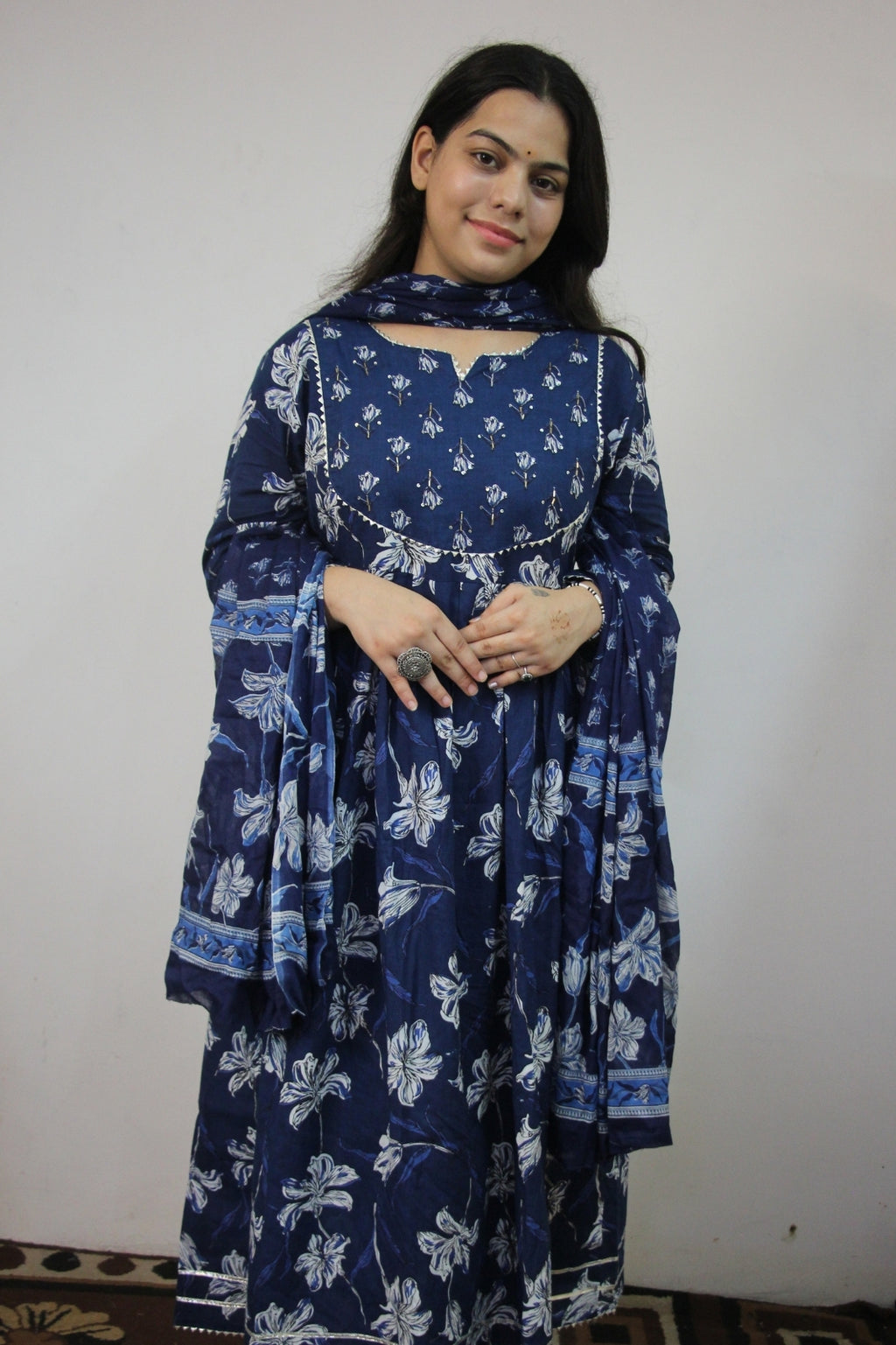Blue Floral 3-Piece Suit Set
