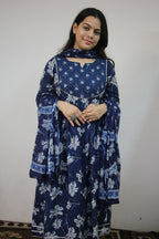 Blue Floral 3-Piece Suit Set