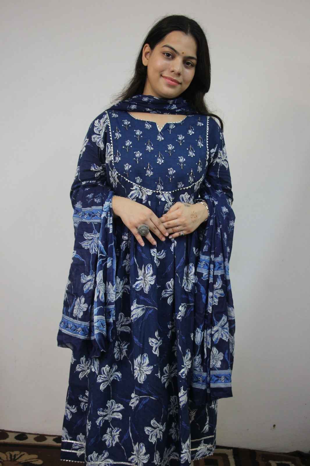 Blue Floral 3-Piece Suit Set