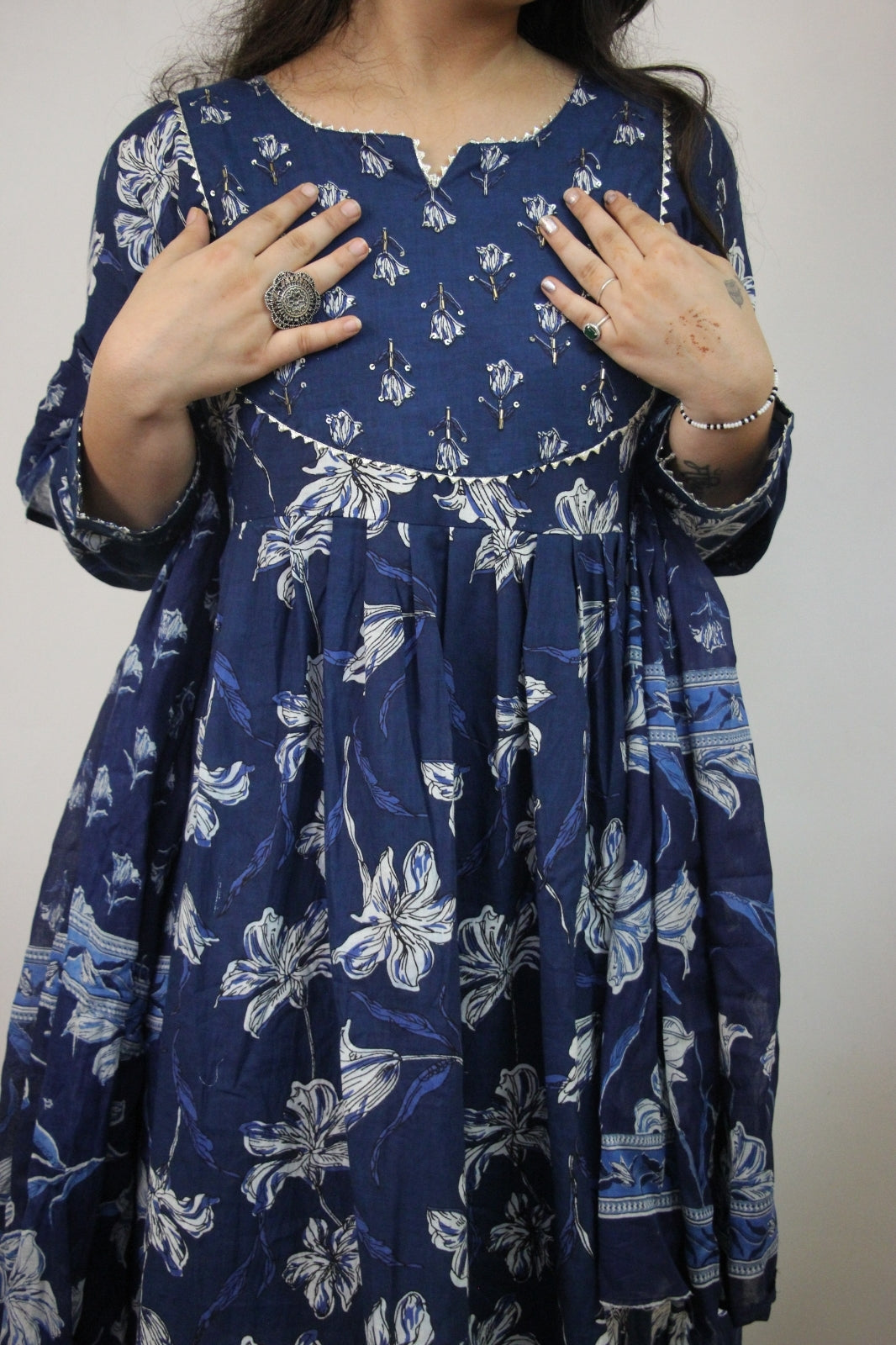 Blue Floral 3-Piece Suit Set