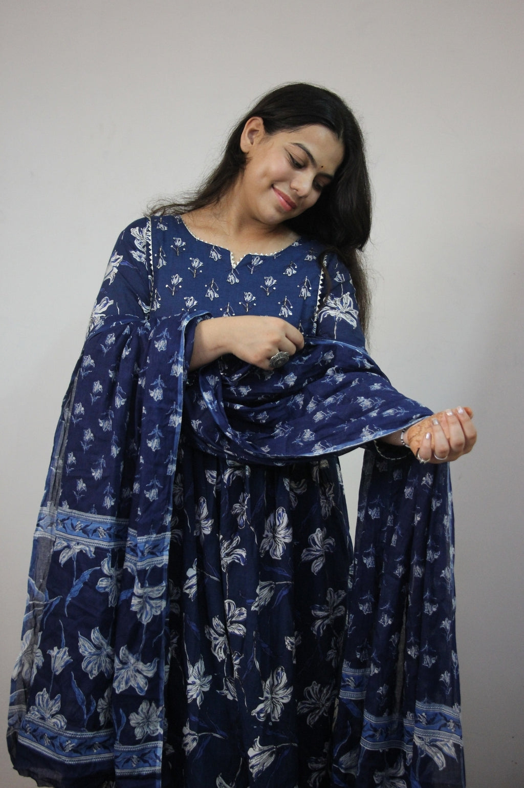 Blue Floral 3-Piece Suit Set