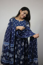 Blue Floral 3-Piece Suit Set