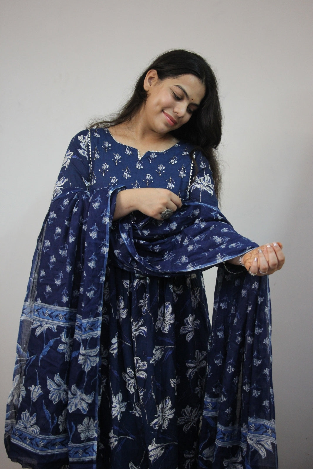 Blue Floral 3-Piece Suit Set
