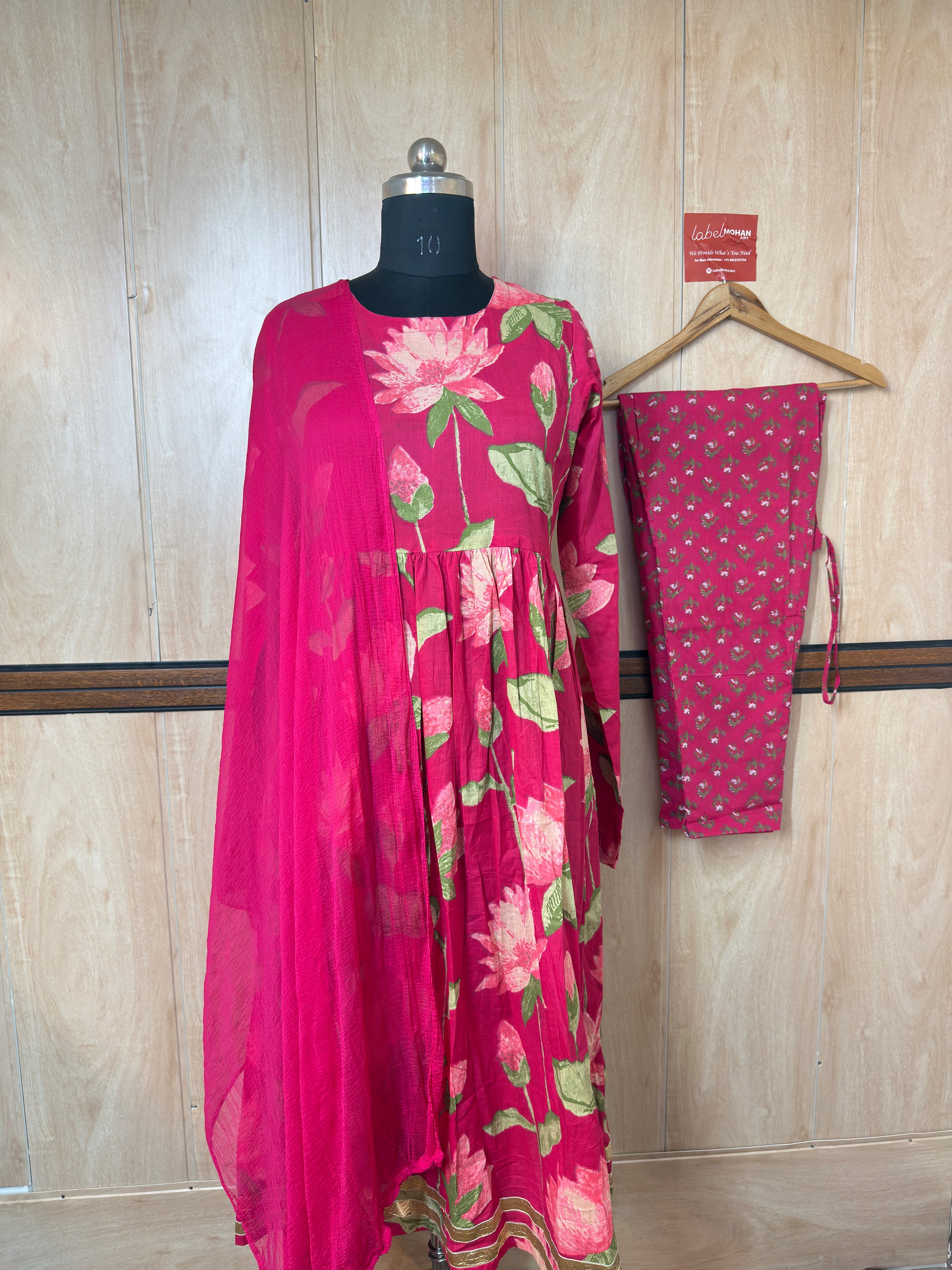 Pink floral 3 pice suit set
