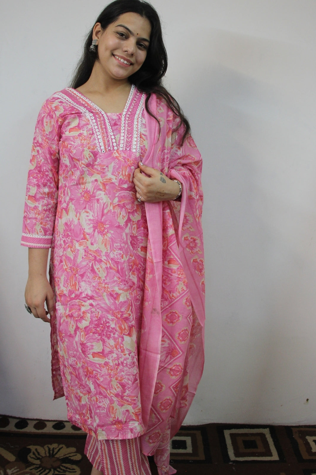 Pink Straight Suit Set