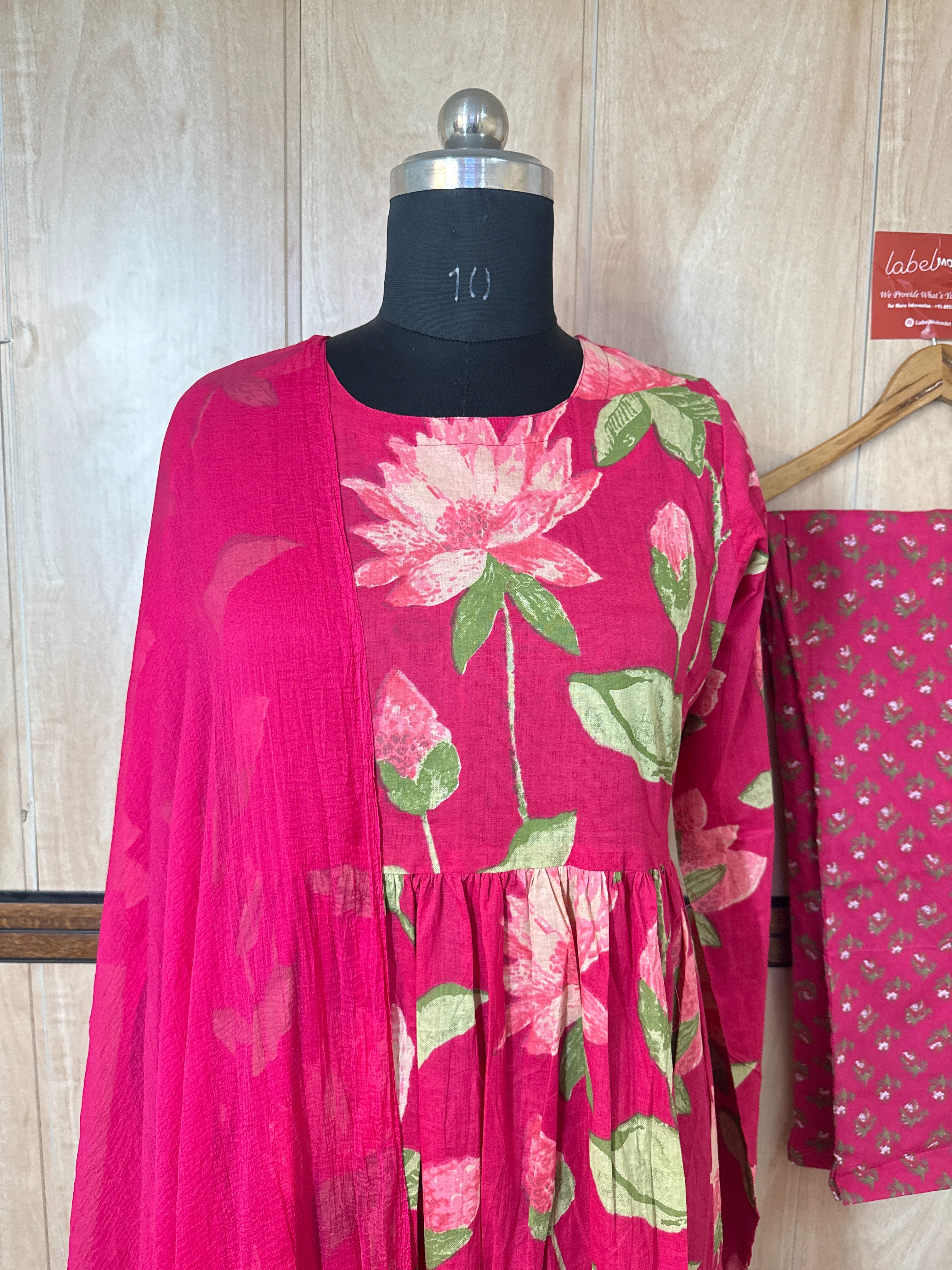Pink floral 3 pice suit set