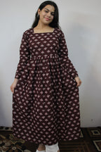Maroon Square Neck Anarkali