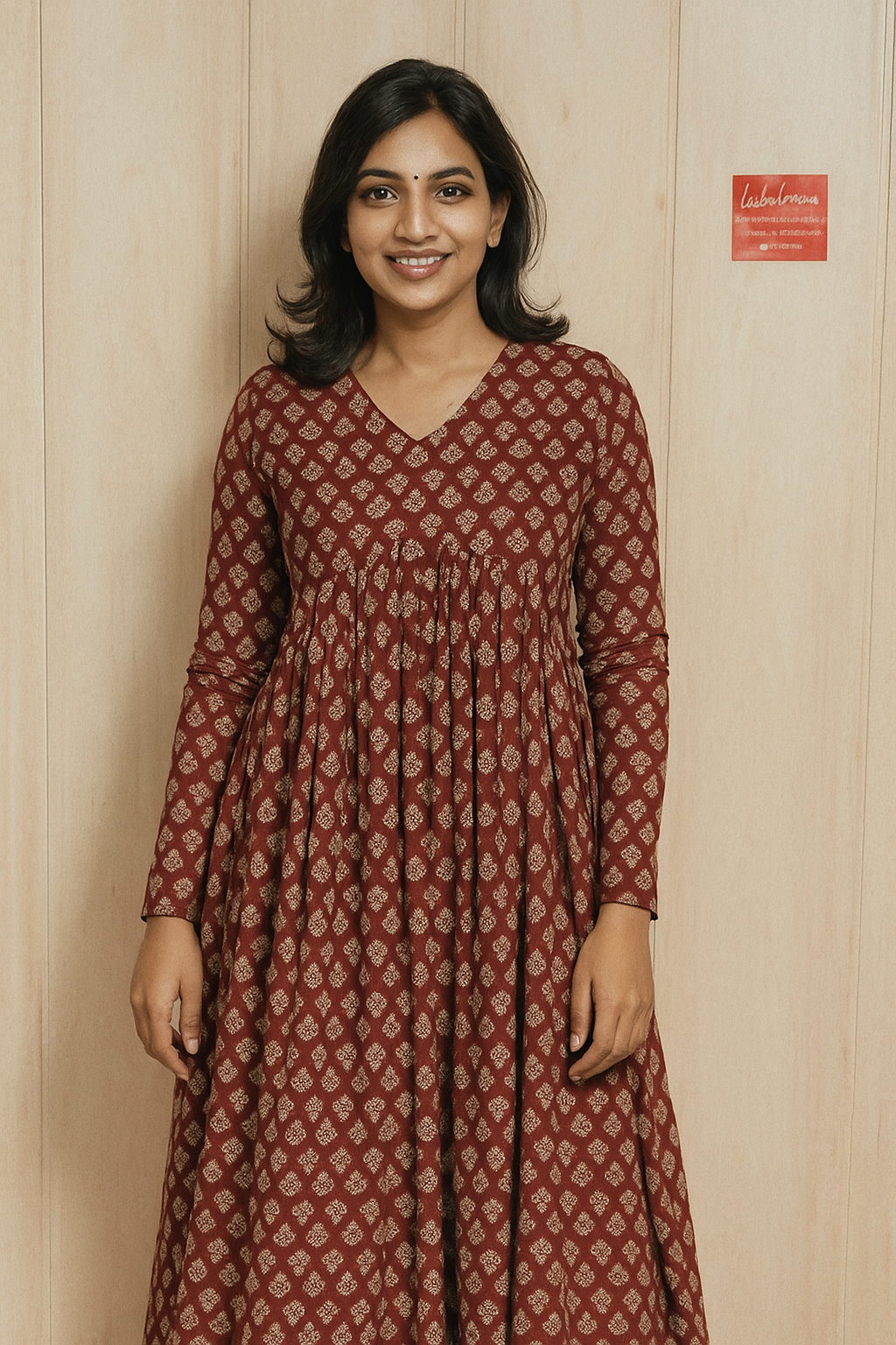 Brown cotton alia cut kurti