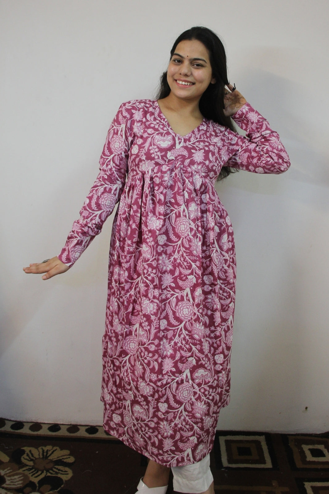 Cotton Floral Alia Cut Anarkali