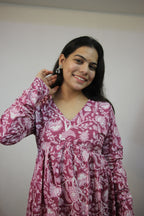 Cotton Floral Alia Cut Anarkali