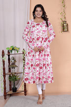 White round neck anarkali