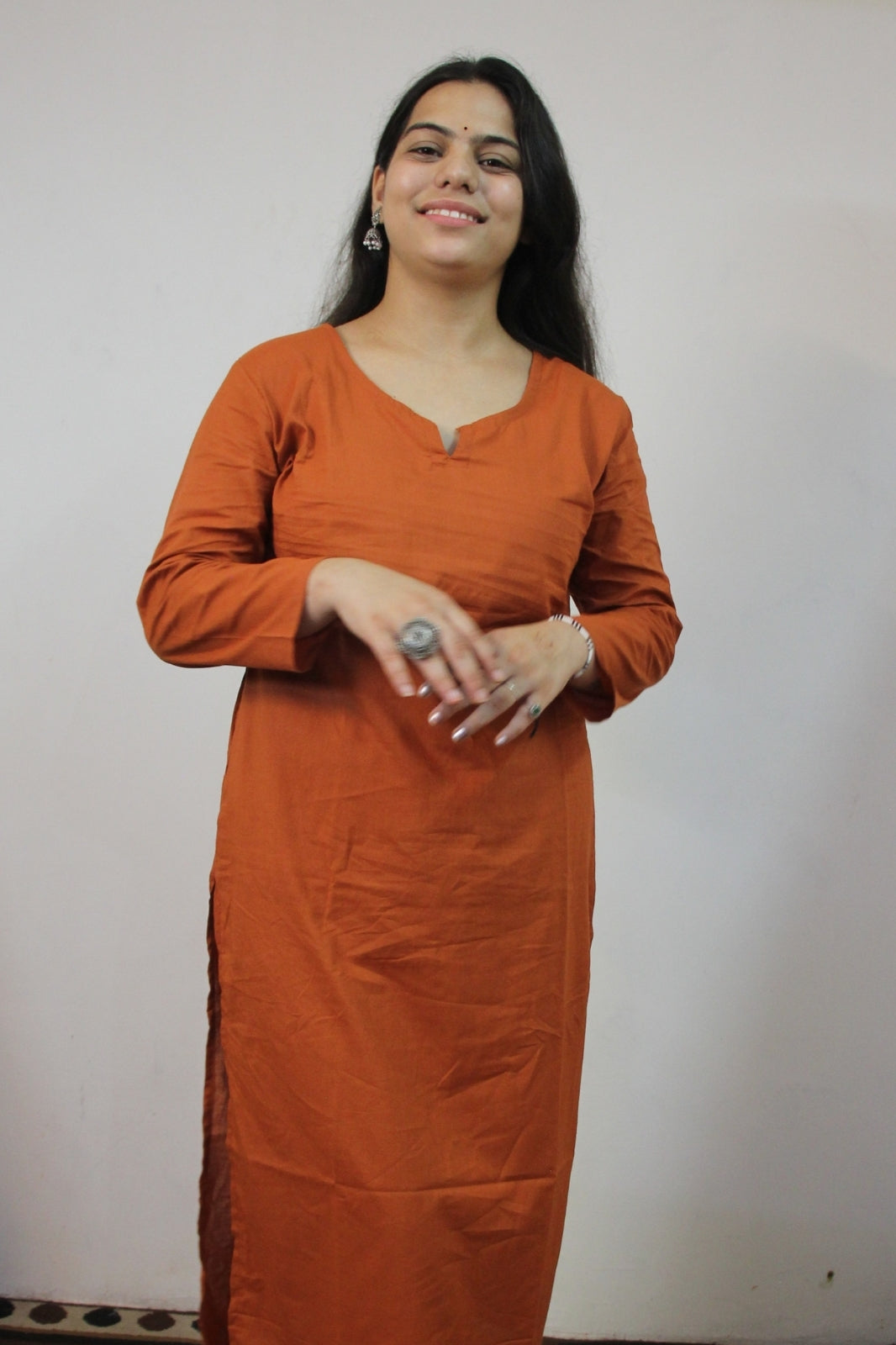 Brick Colour Kurti with Pant