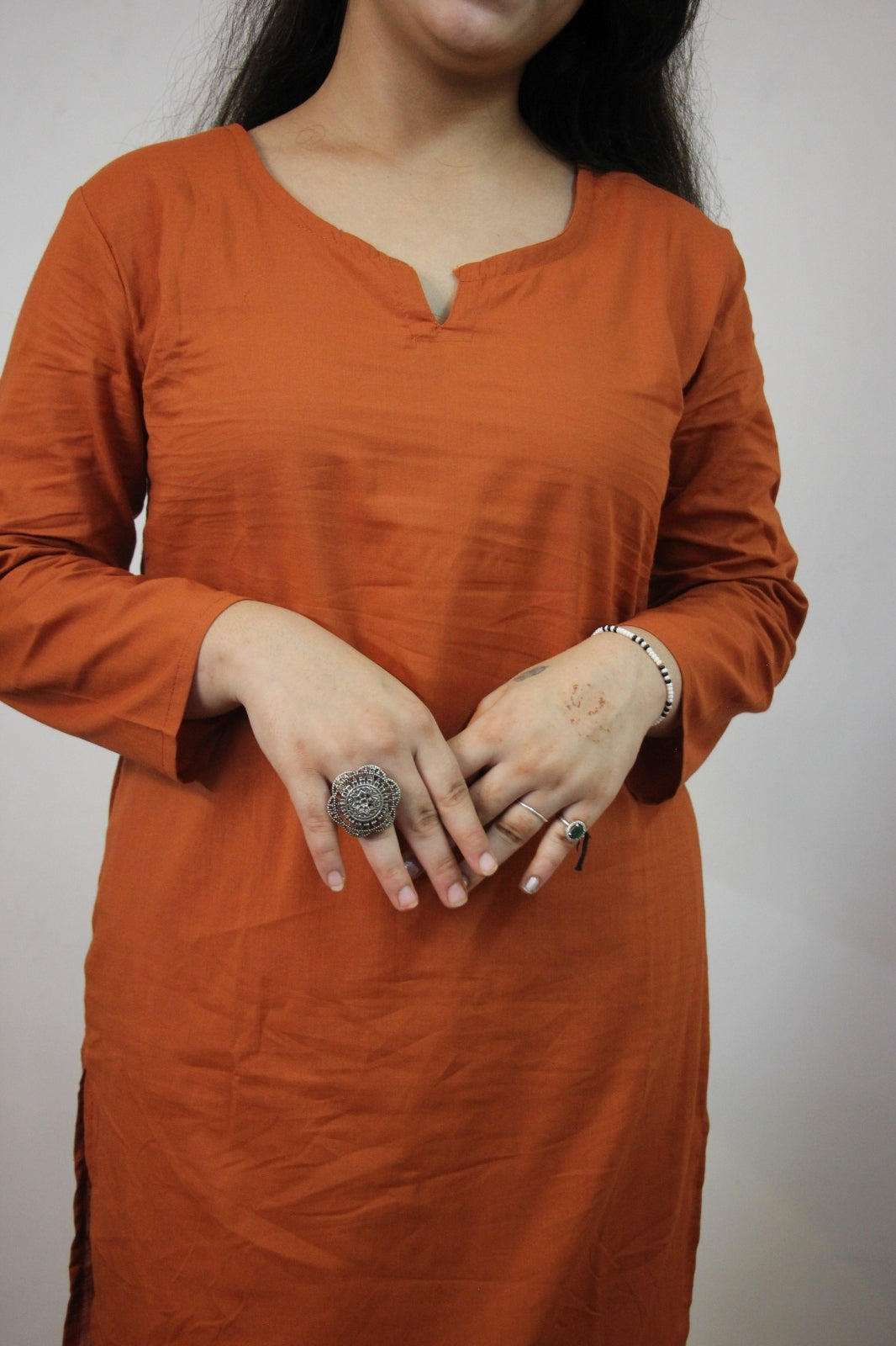 Brick Colour Kurti with Pant