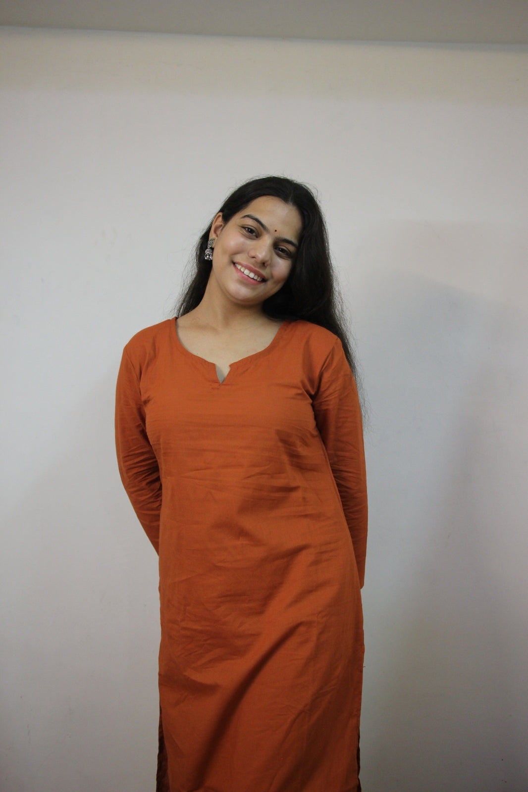 Brick Colour Kurti with Pant