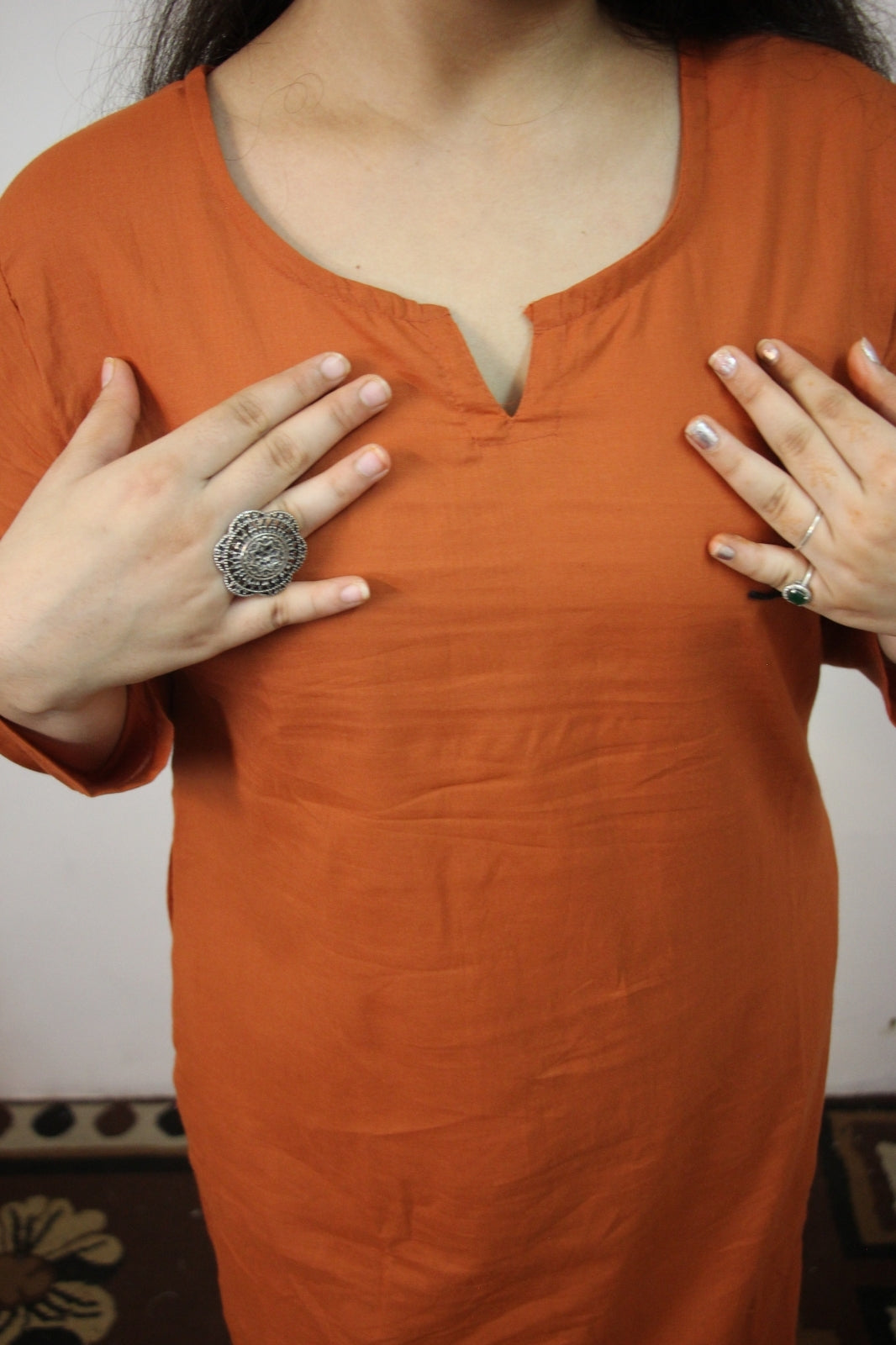 Brick Colour Kurti with Pant