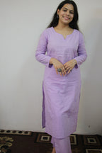 Purple colour plain cord set