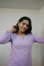 Purple colour plain cord set