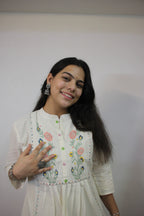 Elegant White Khadi Cord Set
