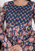 Indigk ble long anarkali cord set