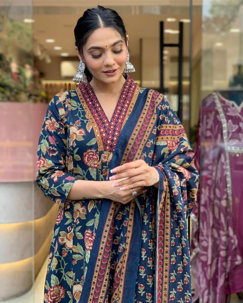 Blue A line 3 pice suit set