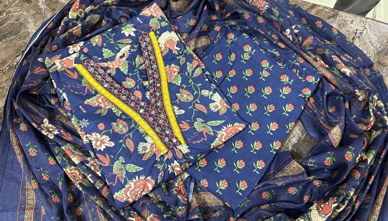 Blue A line 3 pice suit set