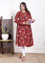 Red alia cut anarkali