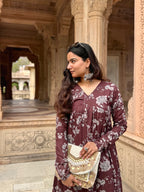Brown alia cut kurti with pant